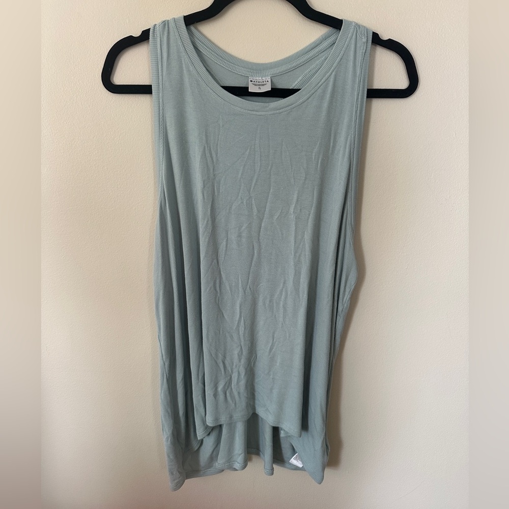 Athleta Ease In ribbed tank top Dawn Blue XL